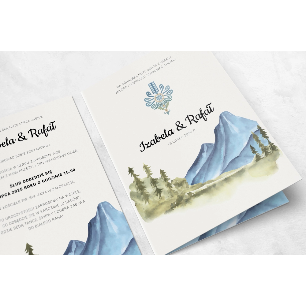 Zaproszenia ślubne Tatralove