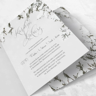 Zaproszenia ślubne Frozen - Składane Motyw 3