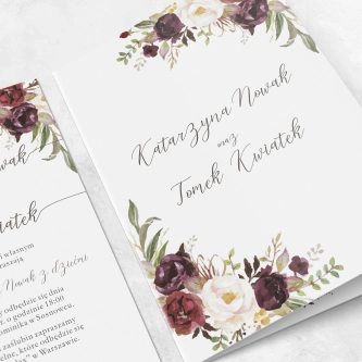 Zaproszenia ślubne PasteLove- Składane Motyw 3