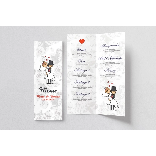 Menu Weselne Zakochani Motyw 3