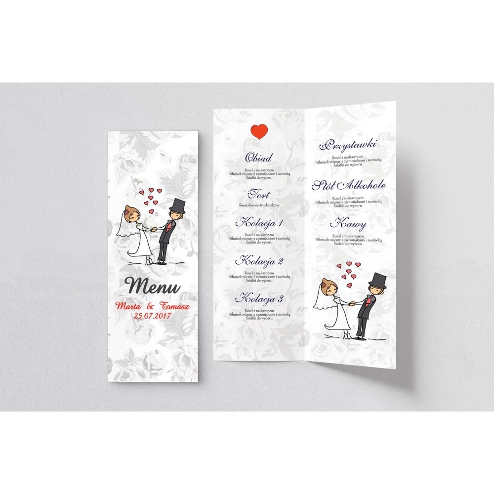 Menu Weselne Zakochani Motyw 8