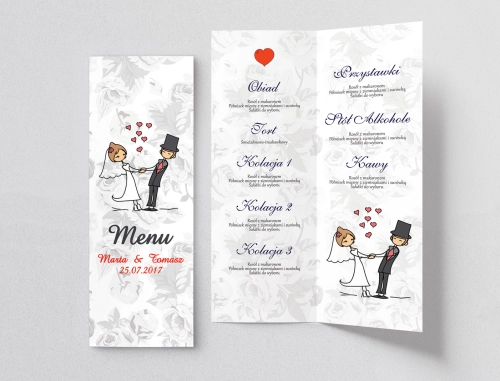 Menu Weselne Zakochani Motyw 8
