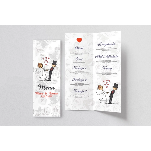Menu Weselne Zakochani Motyw 8