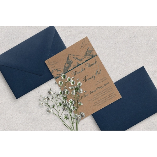 Zaproszenia ślubne Natura Kraft - Motyw 1