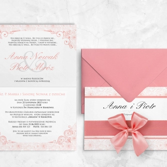 Zaproszenie ślubne Ornaments - Różowe