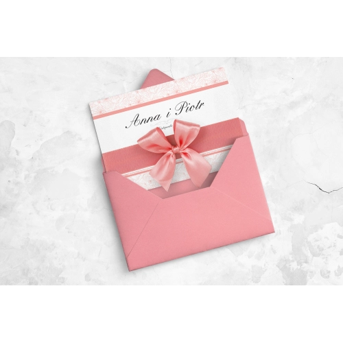 Zaproszenie ślubne Ornaments - Różowe