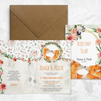 Zaproszenia ślubne Animals - Składane Motyw 1