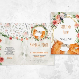 Zaproszenia ślubne Animals - Składane Motyw 1