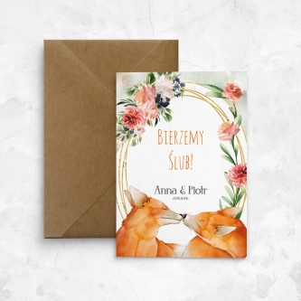 Zaproszenia ślubne Animals - Składane Motyw 1