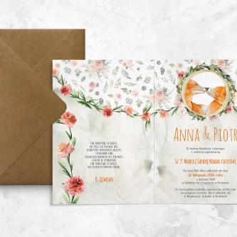 Zaproszenia ślubne Animals - Składane Motyw 1