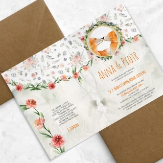 Zaproszenia ślubne Animals - Składane Motyw 1