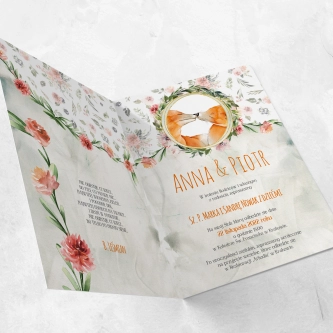 Zaproszenia ślubne Animals - Składane Motyw 1