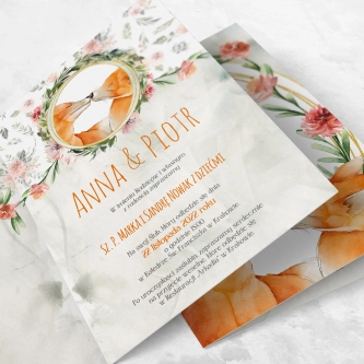 Zaproszenia ślubne Animals - Składane Motyw 1