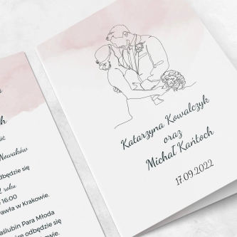 Zaproszenia ślubne True Love - Składane motyw 2