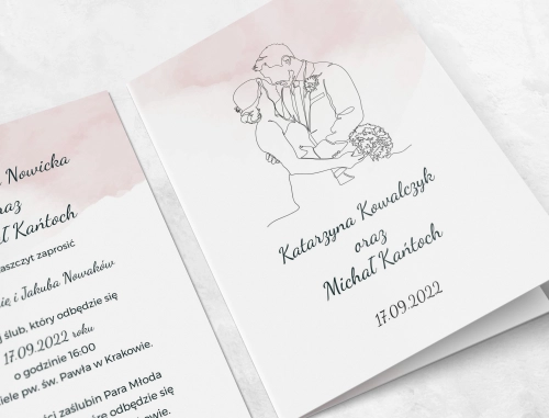 Zaproszenia ślubne True Love - Składane motyw 2