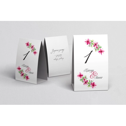 Numerki na stół Akwarelowe Wianki Motyw 2