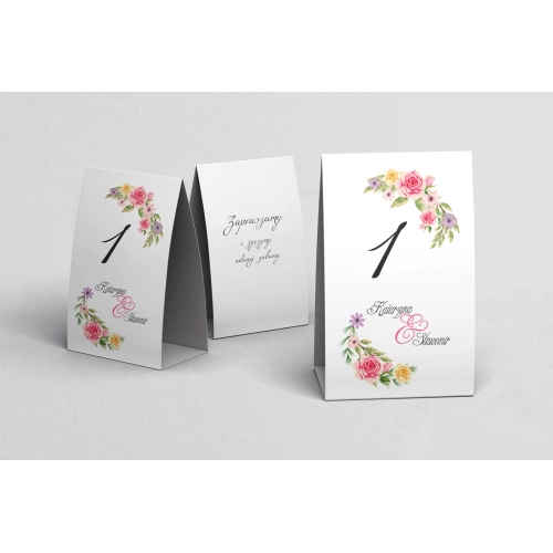 Numerki na stół Akwarelowe Wianki Motyw 5