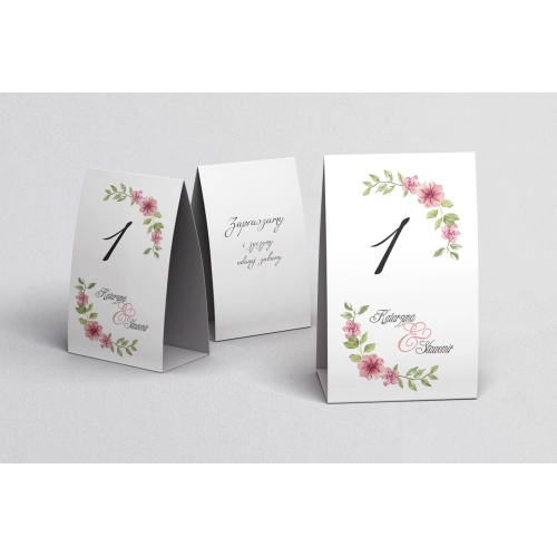 Numerki na stół Akwarelowe Wianki Motyw 6