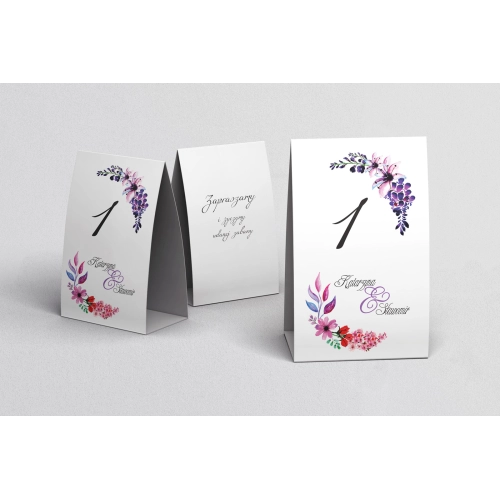 Numerki na stół Akwarelowe Wianki Motyw 7