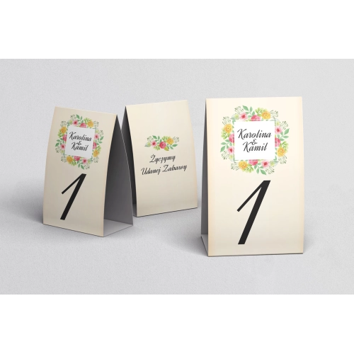 Numerki na stół Love Motyw 15