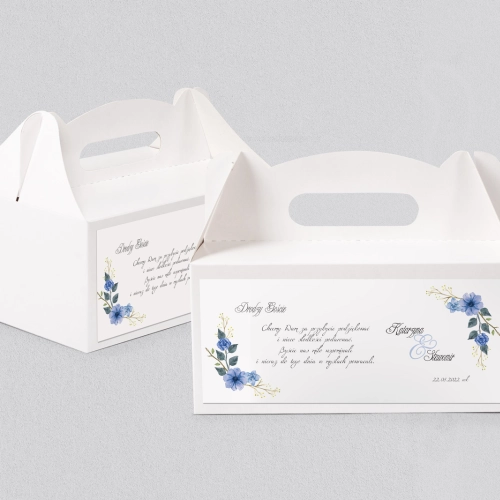 Pudełko na ciasto weselne Akwarelowe Wianki - Motyw 1