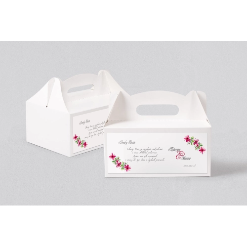 Pudełko na ciasto weselne Akwarelowe Wianki - Motyw 2