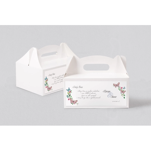 Pudełko na ciasto weselne Akwarelowe Wianki - Motyw 3