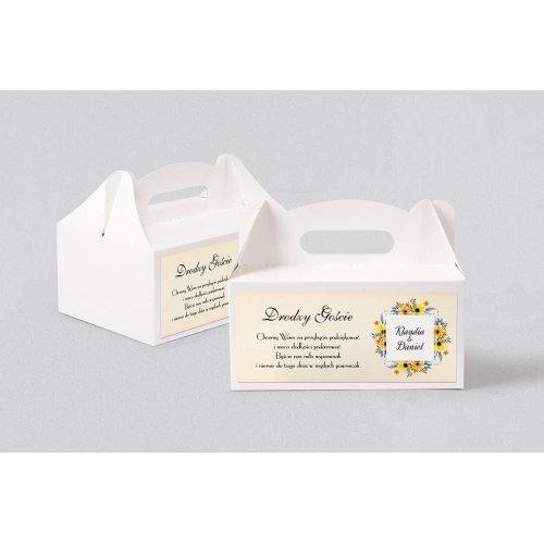 Pudełko na ciasto weselne Love Motyw 3