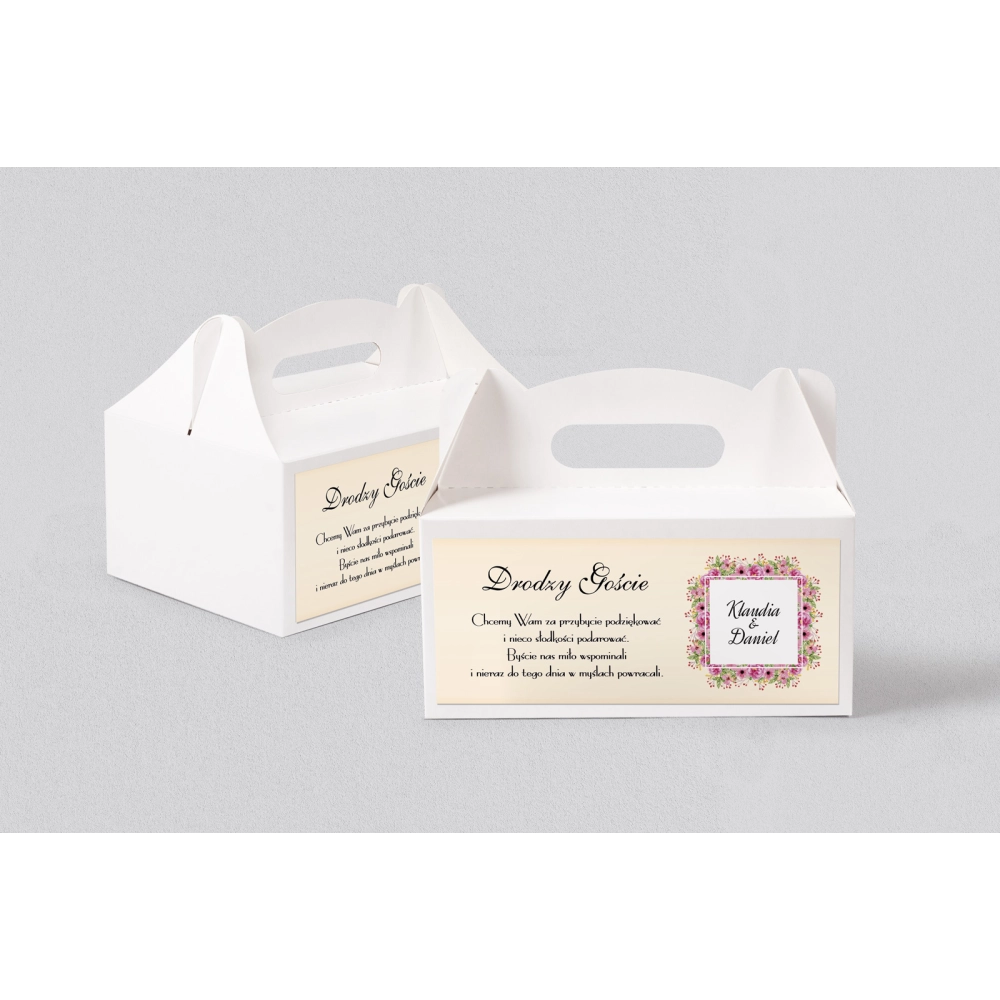 Pudełko na ciasto weselne Love Motyw 5
