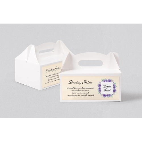 Pudełko na ciasto weselne Love Motyw 13