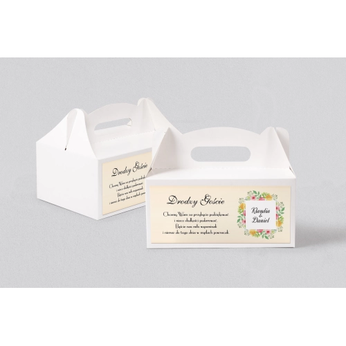 Pudełko na ciasto weselne Love Motyw 15