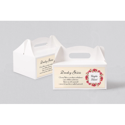 Pudełko na ciasto weselne Love Motyw 16