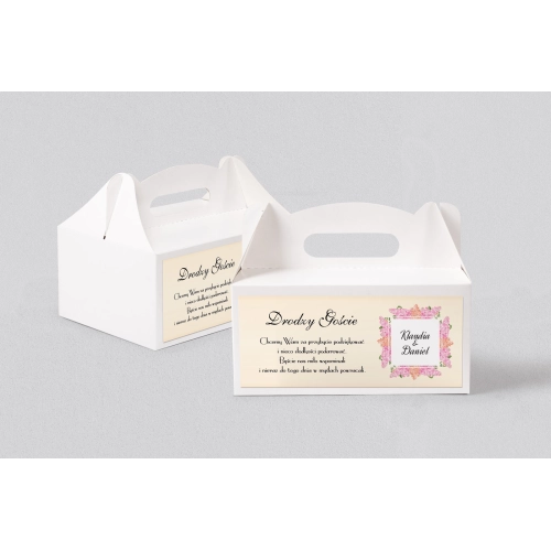 Pudełko na ciasto weselne Love Motyw 17