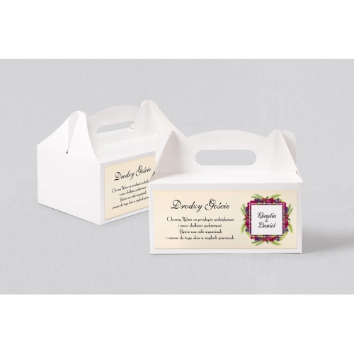 Pudełko na ciasto weselne Love Motyw 18