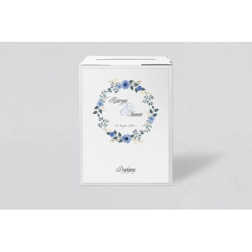 Pudełko na koperty i pieniądze Akwarelowe Wianki Motyw 1