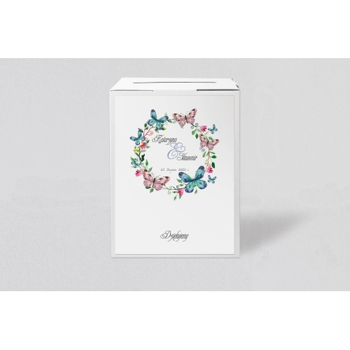 Pudełko na koperty i&nbsp;pieniądze Akwarelowe Wianki Motyw 3