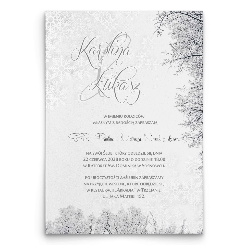 Zaproszenia ślubne Frozen - Motyw 1