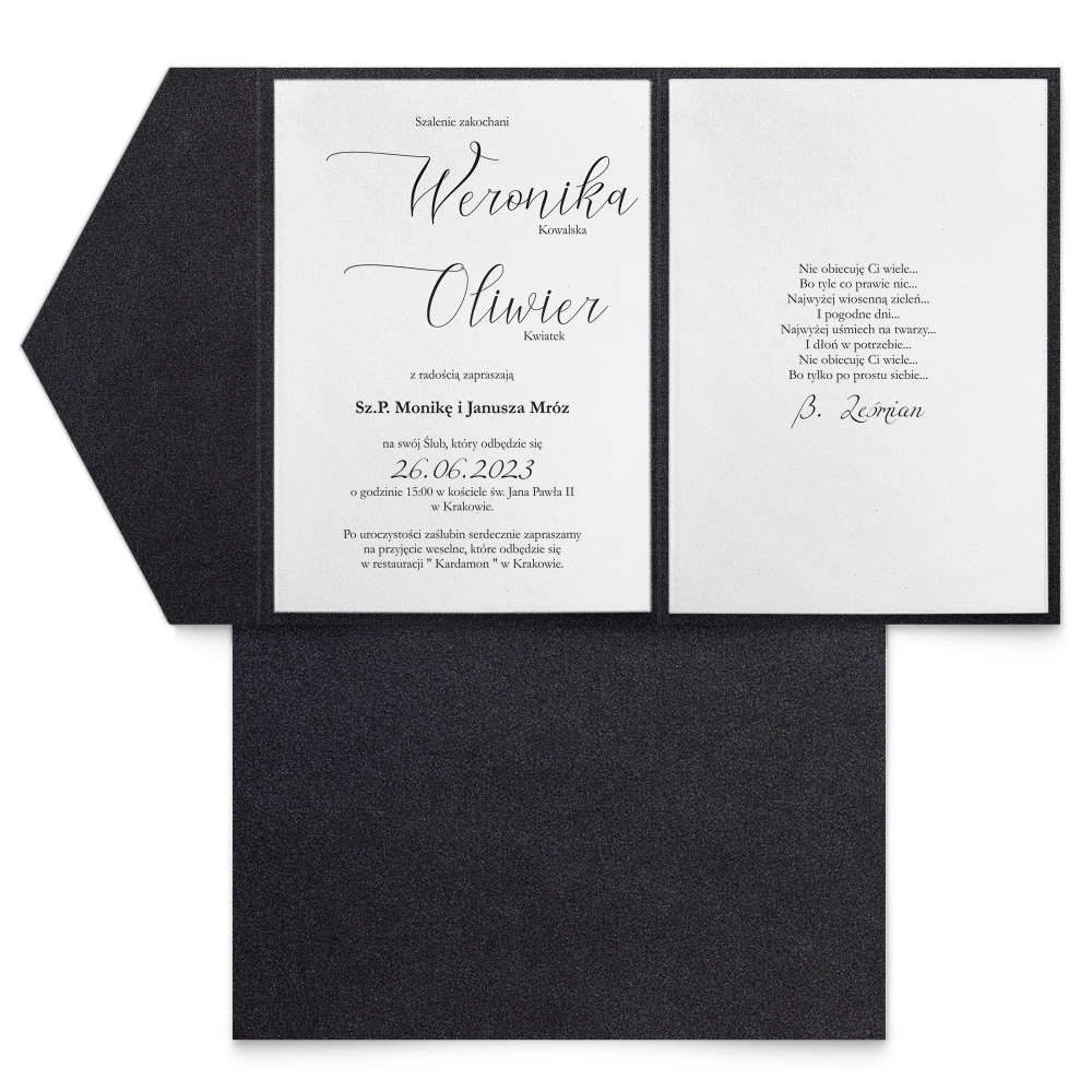 Zaproszenia ślubne w Etui, Folder - Minimalistyczne