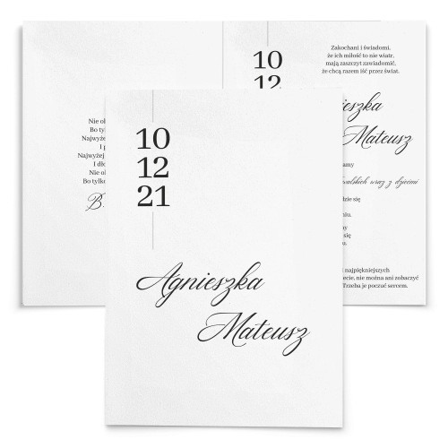 Zaproszenia ślubne Minimalistyczne - Składane Motyw 4