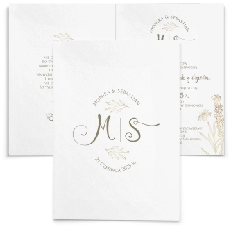 Zaproszenia ślubne Fiori - Składane Motyw 1