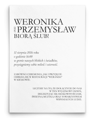 Zaproszenia ślubne Classic White