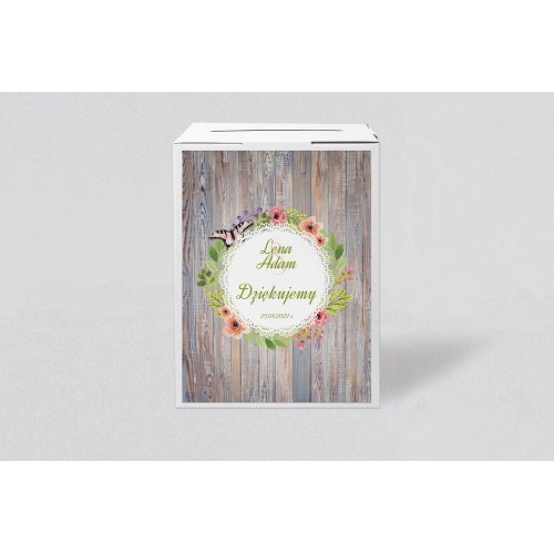 Pudełko na koperty i pieniądze Rustical Motyw 11