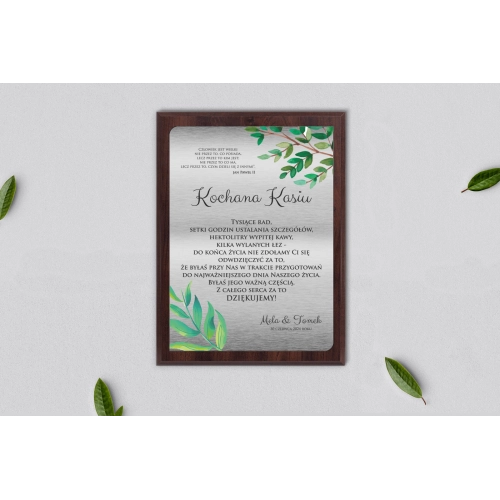 Dyplom ślubny dla świadków - Flowers & Frame Motyw 2