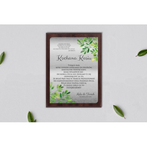Dyplom ślubny dla świadków - Flowers & Frame Motyw 3