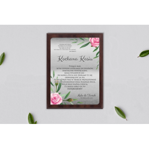 Dyplom ślubny dla świadków - Flowers & Frame Motyw 4