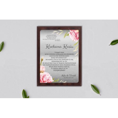 Dyplom ślubny dla świadków - Flowers & Frame Motyw 5