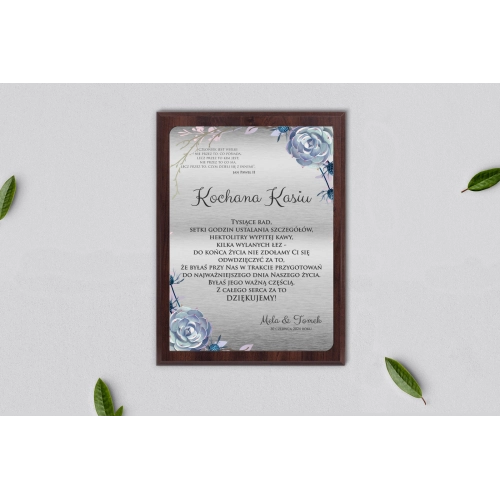 Dyplom ślubny dla świadków - Flowers & Frame Motyw 6