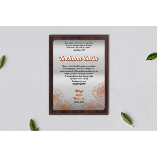 Dyplom ślubny dla świadków - Sunflowers Motyw 2
