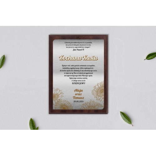 Dyplom ślubny dla świadków - Sunflowers Motyw 3