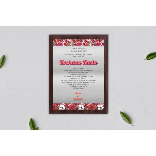 Dyplom ślubny dla świadków - Retro Style Motyw 2